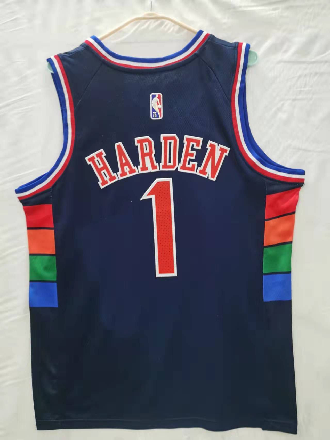 Men Philadelphia 76ers #1 Harden blue City Edition Game 2022 NBA Nike Jerseys->mlb hats->Sports Caps